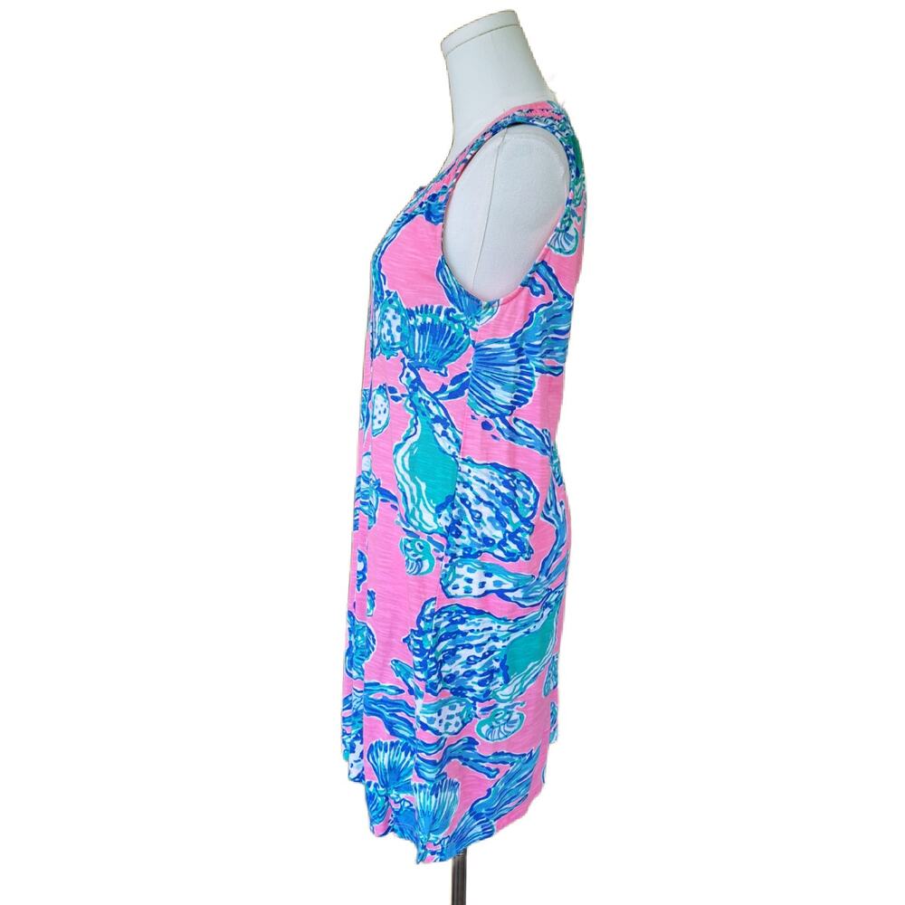 LILLY PULTZER Essie Sleeveless Mini Dress Pink Pout Barefoot Princess Shells XS - Picture 4 of 10